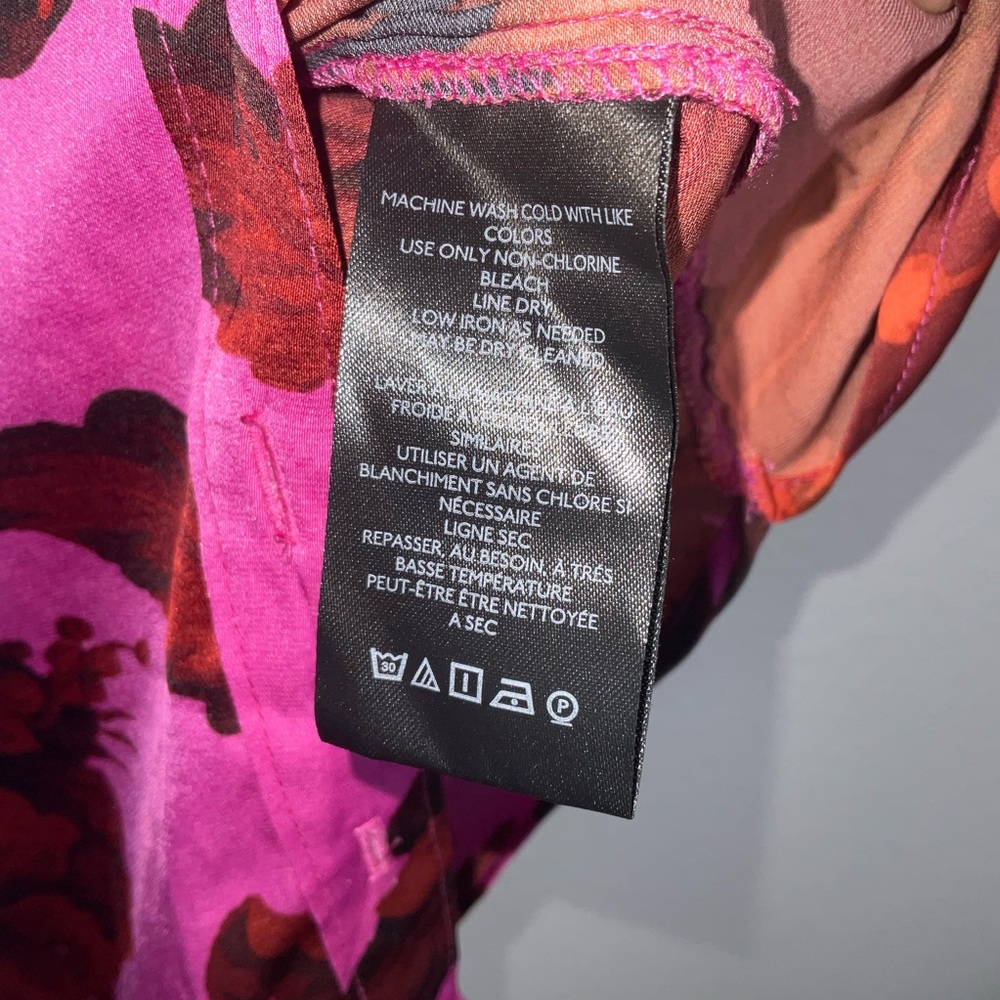 Anthropologie Pink and Red Floral Button Down Shirt - Picture 4 of 7